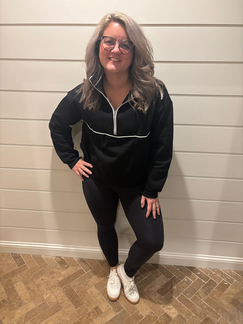 Alpine Half Zipped Collar Contrast Sweatshirt