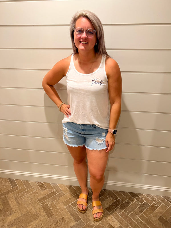 Bay Port White Racerback Tank BELLA CANVAS