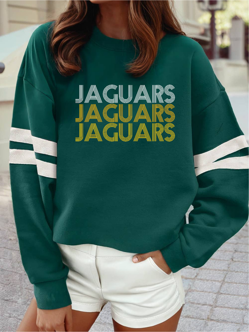 Varsity Striped Detail Drop Shoulder Oversized Sweatshirt