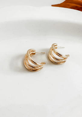 Gold Double Layer Hoops