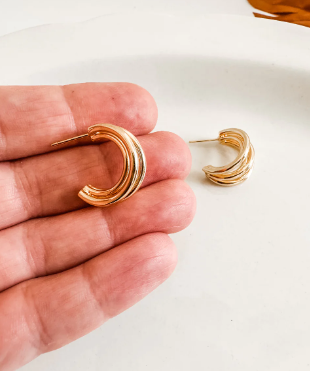 Gold Double Layer Hoops