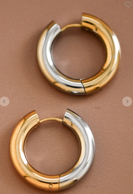 18k Waterproof Non-tarnish Stainless Steel Hoops
