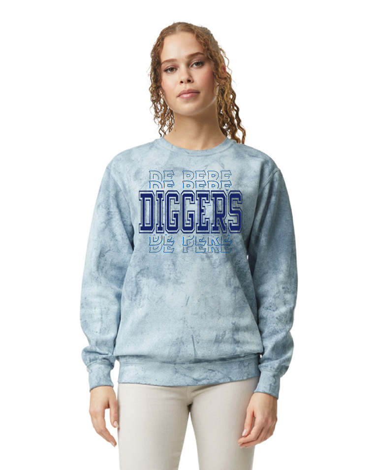 De Pere Diggers Comfort Colors ColorBlast Crew