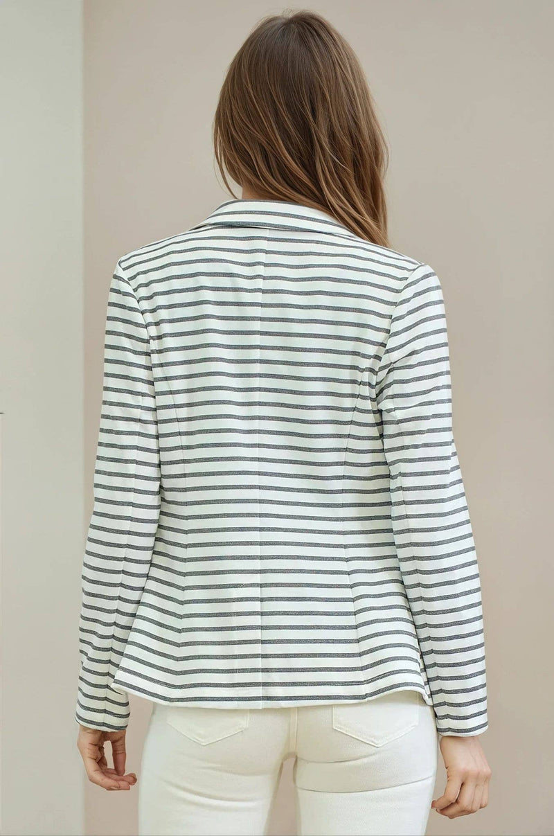 Summer Stripe One Button Blazer