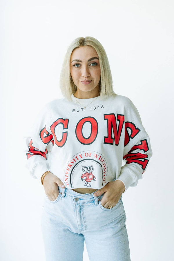 Wisconsin Phipps Split Sleeve Cropped Longsleeve