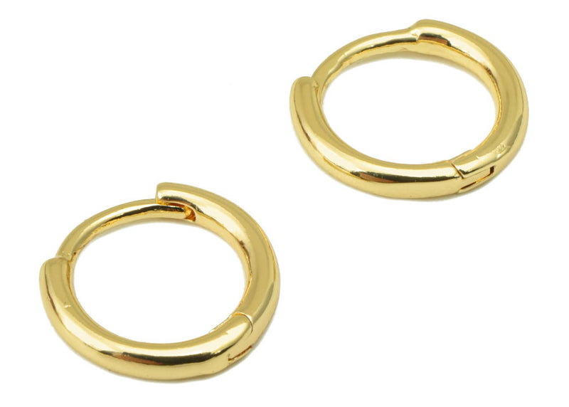 The Nia gold plated dainty hoops -huggies- hypoallergenic