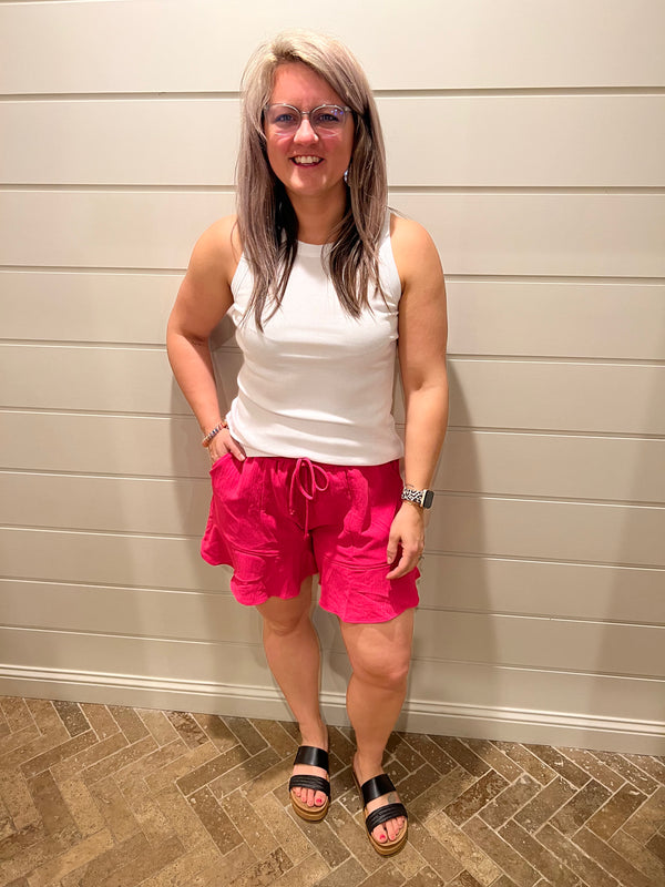 Drawstring Waist Pocket Woven Shorts