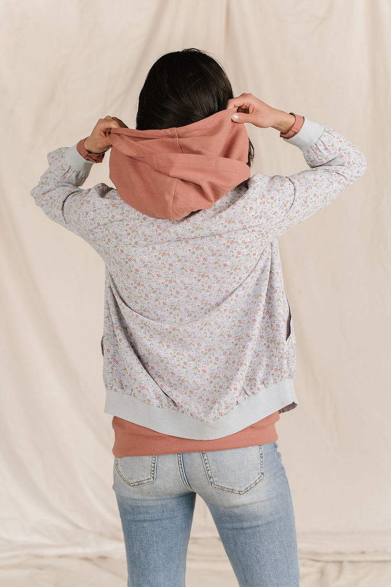 Ampersand NEW ATS Click image to zoom bomber jacker- dusty blue floral