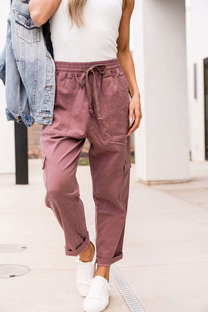 Ampersand cargo crop- mauve