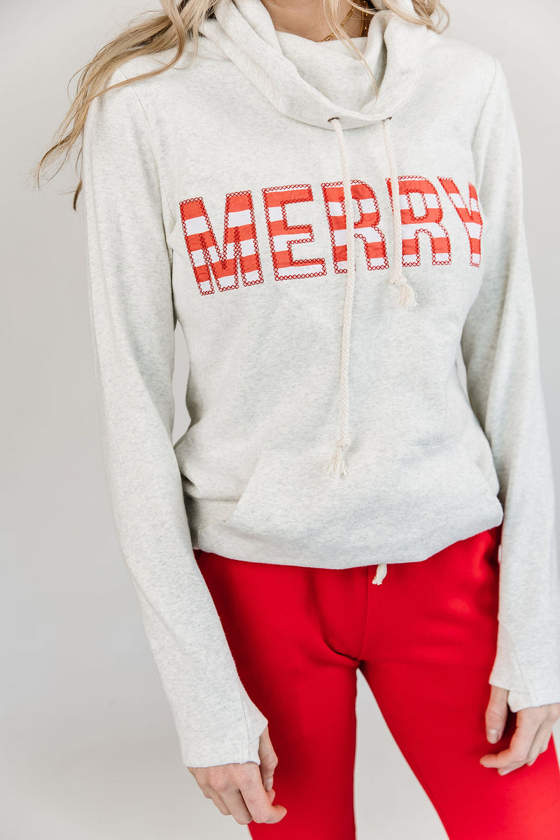 Ampersand cowlneck sweatshirt- merry