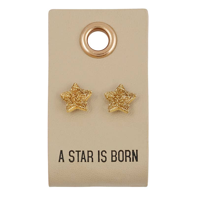 Leather Tag With Earrings - Star - Hope Clothing GB