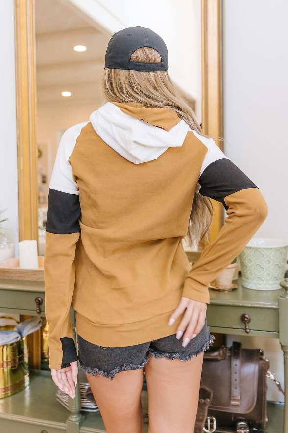 Ampersand doublehood sweatshirt- rustic charm