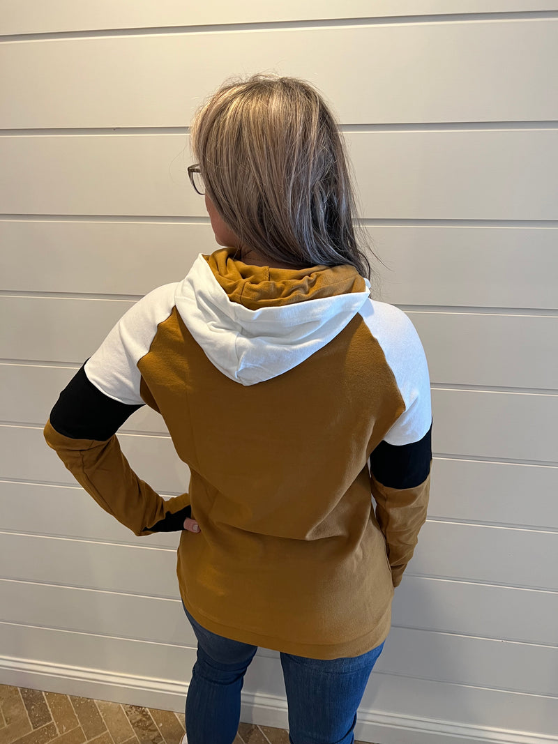 Ampersand doublehood sweatshirt- rustic charm