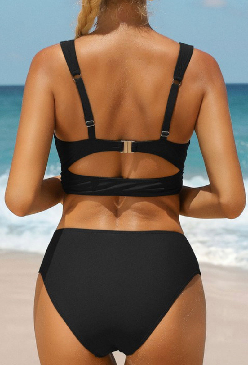 High Waisted Bikini Cross Push Up Bikini Swimsuits