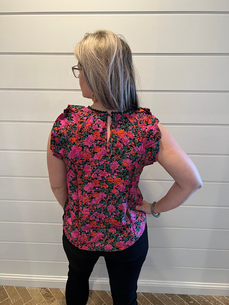 FLORAL WOVEN TOP