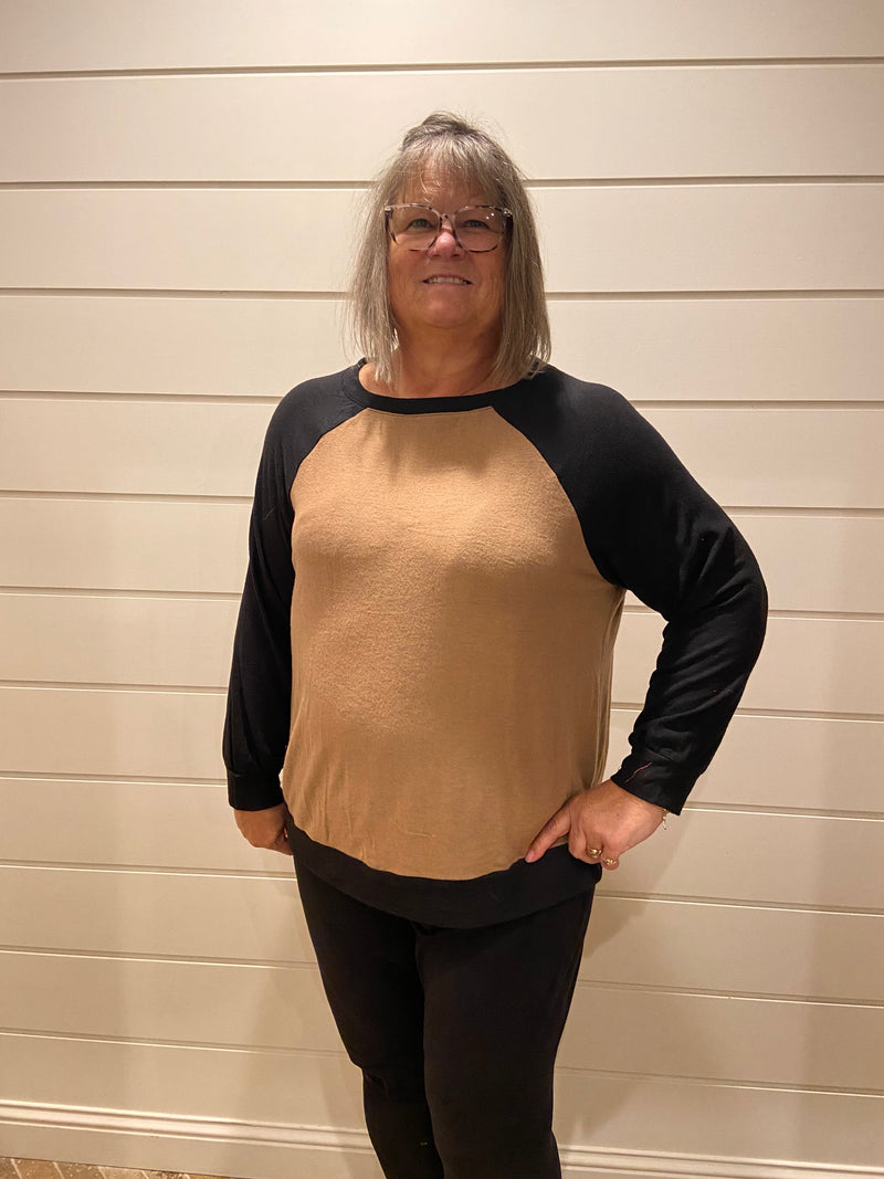 Color Block Hacci Brush Top